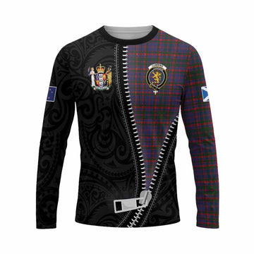 Cumming Tartan Long Sleeve T-Shirt New Zealand Pattern Unique Zipper Stylized
