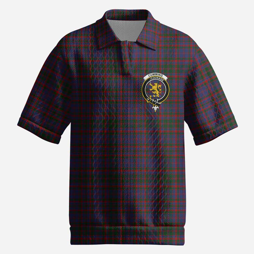Cumming Tartan Men’s Polo Sweater Top with Family Crest