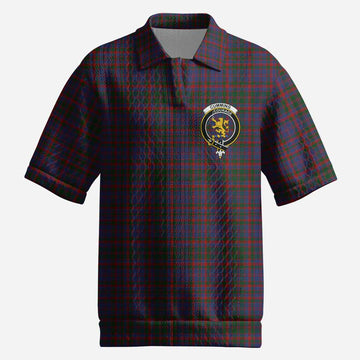 Cumming Tartan Men’s Polo Sweater Top with Family Crest