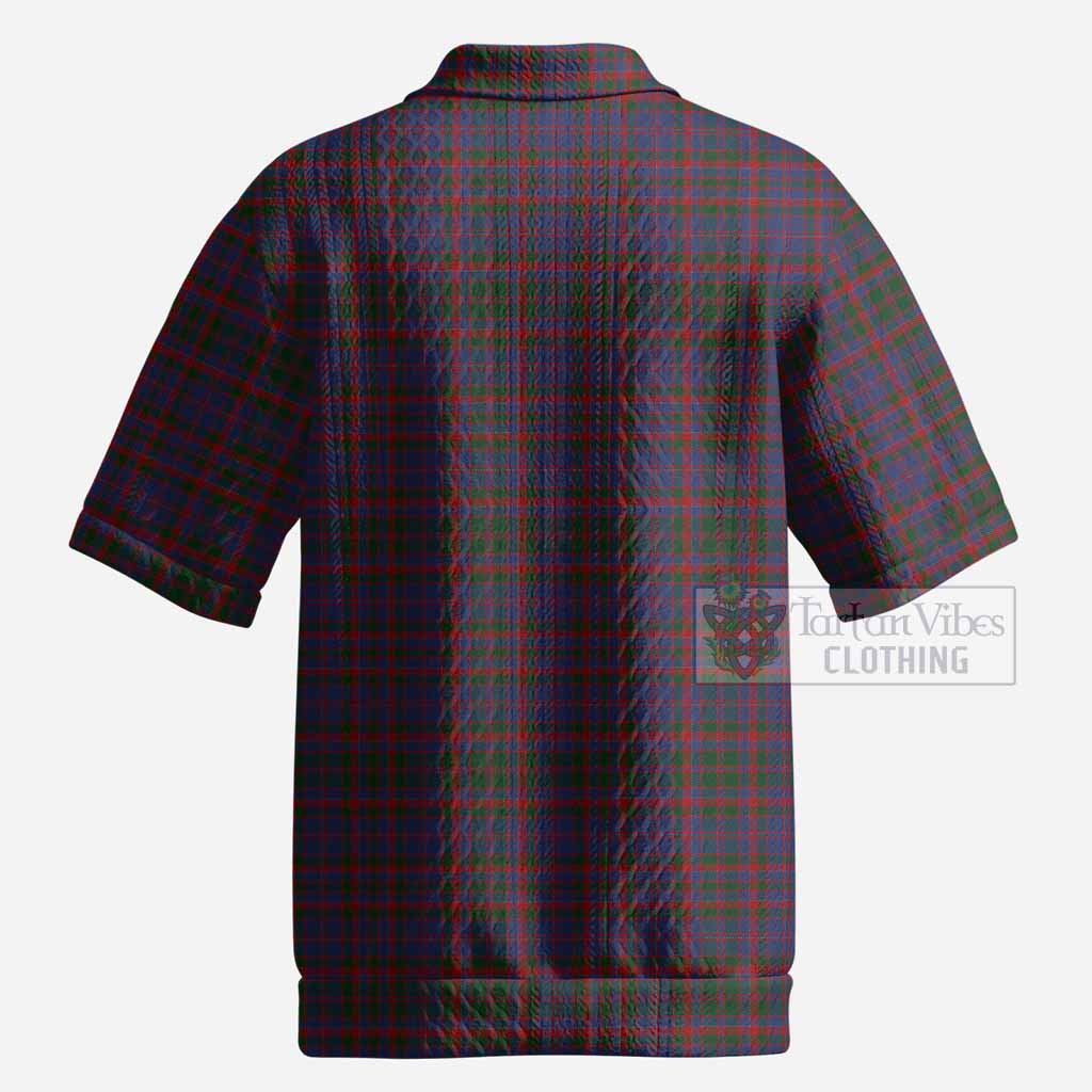 Cumming Tartan Men’s Polo Sweater Top with Family Crest