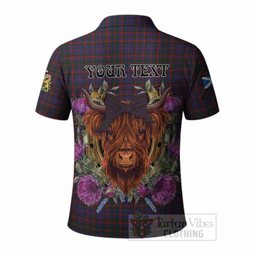 Cumming Tartan Polo Shirt Scottish Thistle Heilan Coo