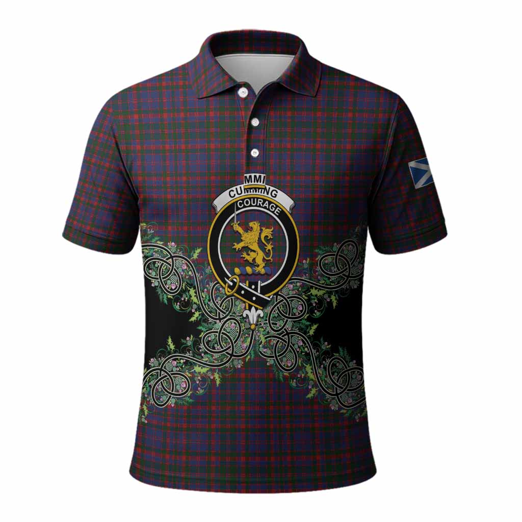 Cumming Tartan Polo Shirt Thistle Scottish Spirit