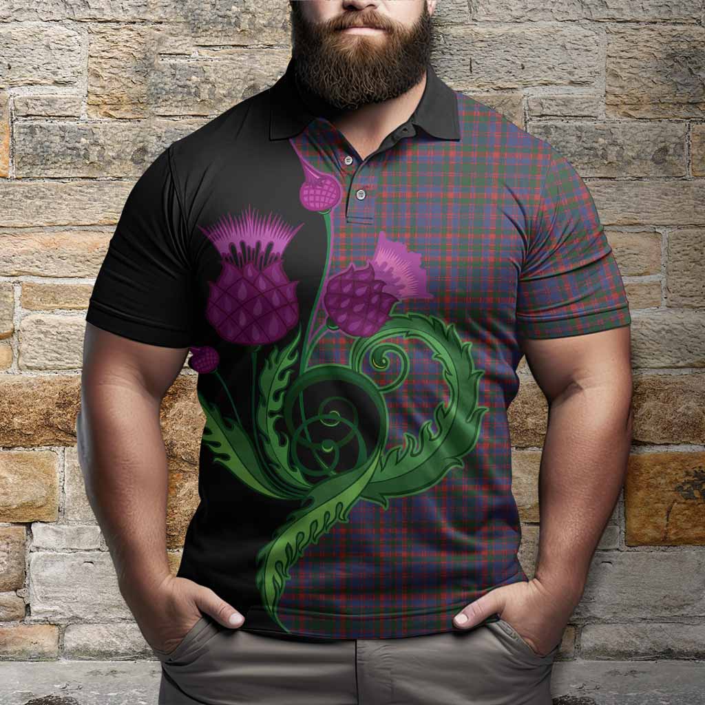 Cumming Tartan Polo Shirt Traditional Scottish Thistle