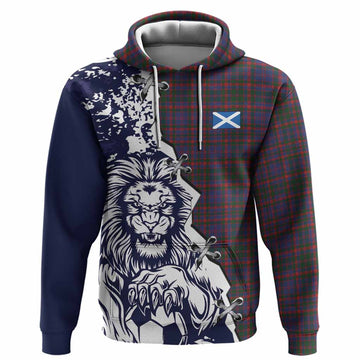 Cumming Tartan Scottish Hoodie Angry Lion With Soccer Ball Style