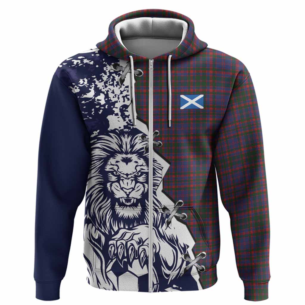 Cumming Tartan Scottish Hoodie Angry Lion With Soccer Ball Style