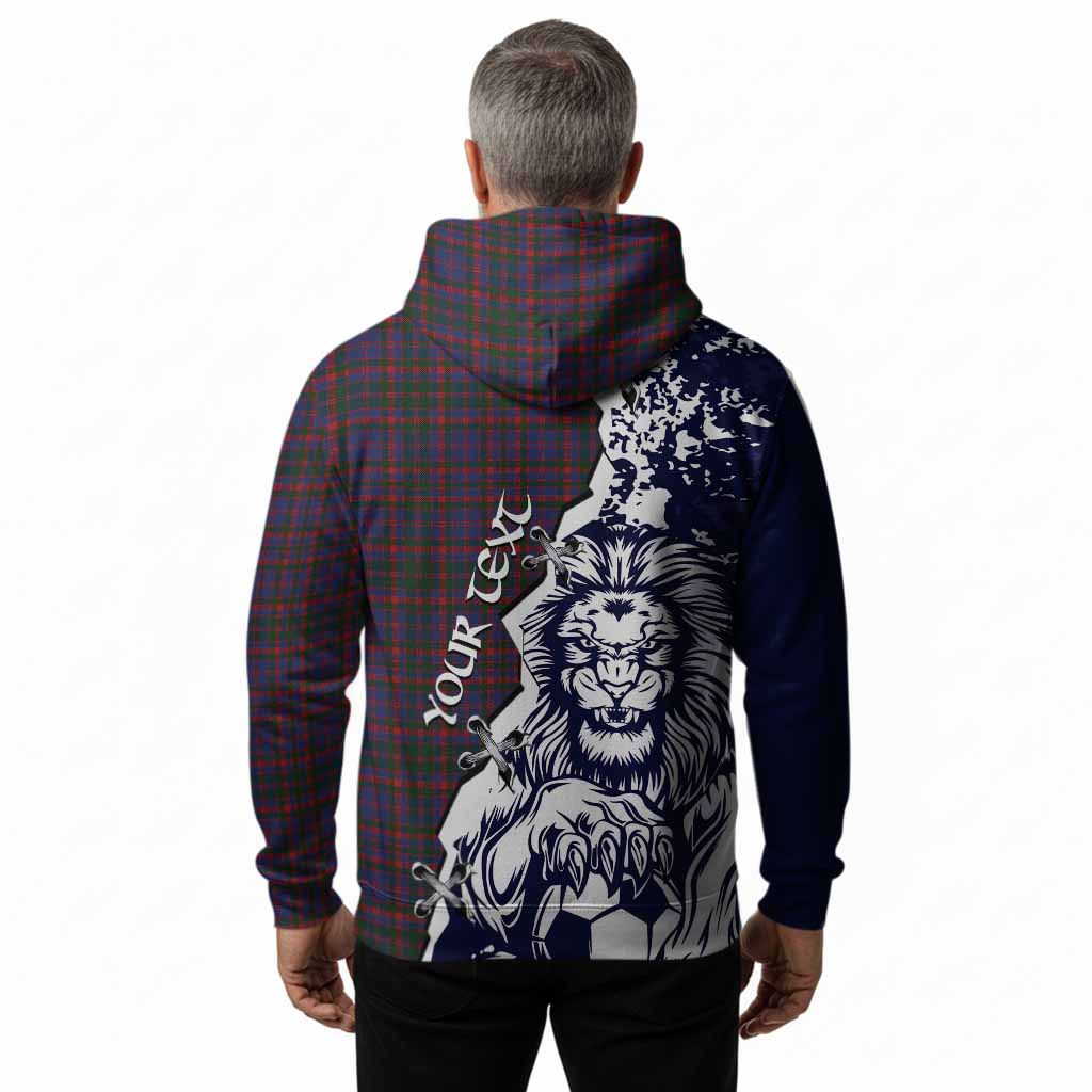 Cumming Tartan Scottish Hoodie Angry Lion With Soccer Ball Style