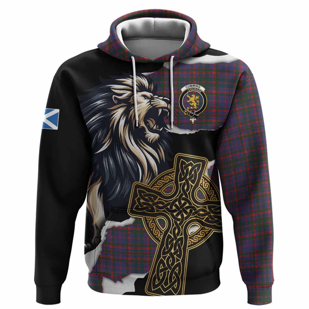 Cumming Tartan Scottish Hoodie Lion Celtic Heritage