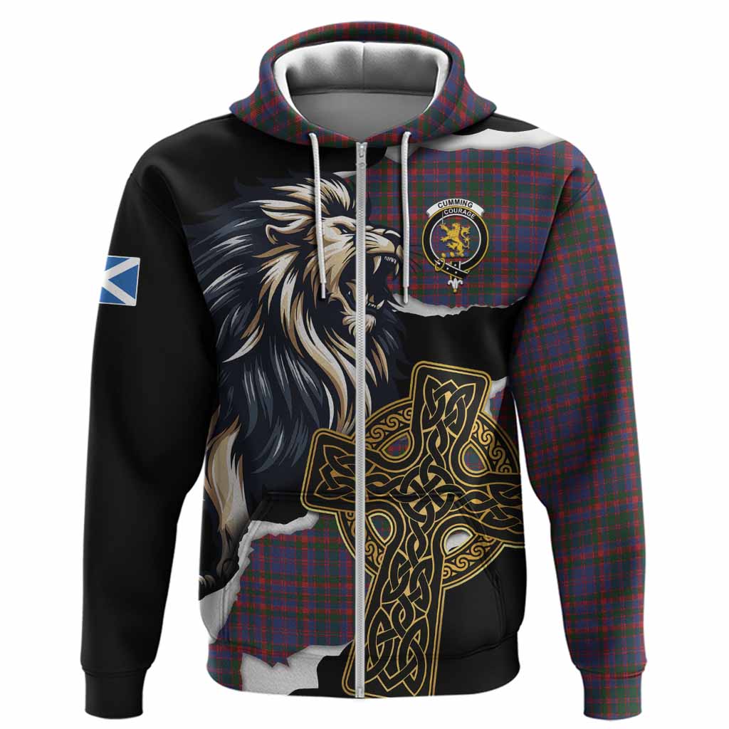 Cumming Tartan Scottish Hoodie Lion Celtic Heritage