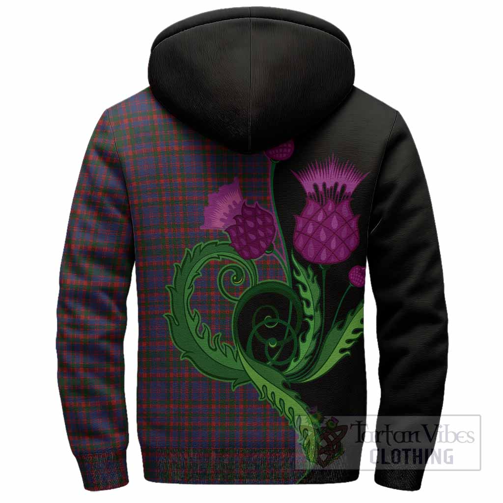 Cumming Tartan Sherpa Hoodie Traditional Scottish Thistle