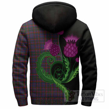 Cumming Tartan Sherpa Hoodie Traditional Scottish Thistle