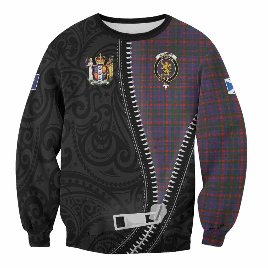 Cumming Tartan Sweatshirt New Zealand Pattern Unique Zipper Stylized
