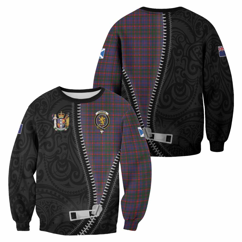 Cumming Tartan Sweatshirt New Zealand Pattern Unique Zipper Stylized