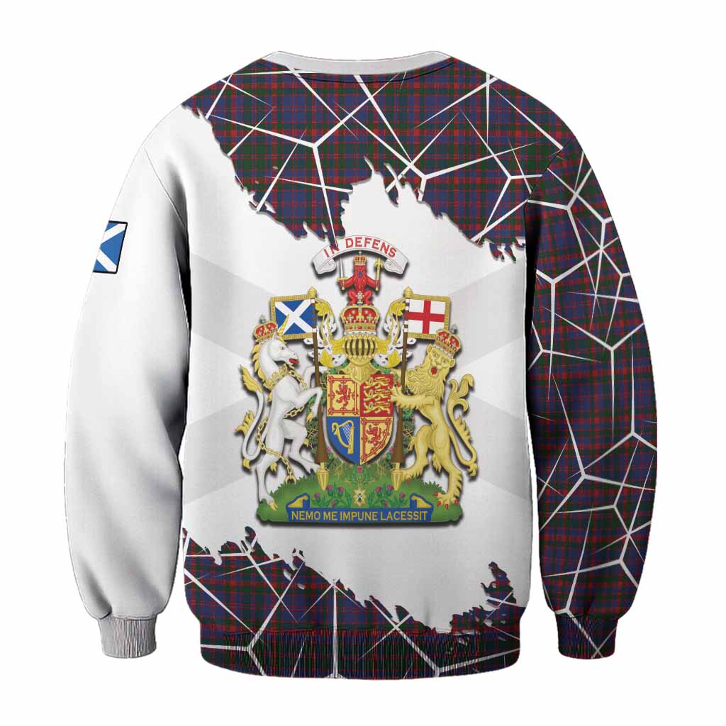 Cumming Tartan Sweatshirt with Family Crest and Lion Rampant Grunge Style