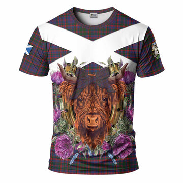 Cumming Tartan T-Shirt Scottish Thistle Heilan Coo