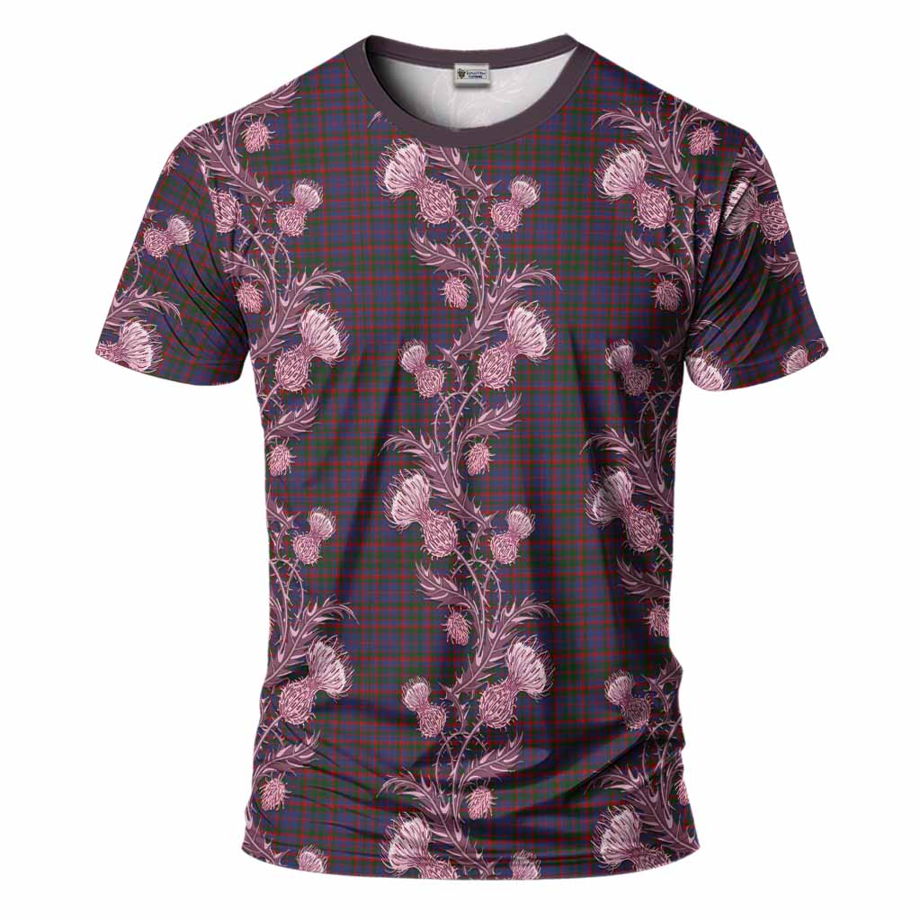 Cumming Tartan T-Shirt Seamless Scottish Thistle Flowers