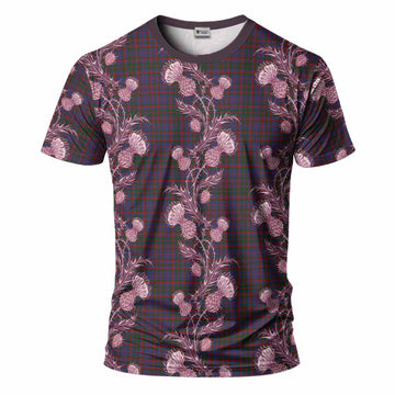 Cumming Tartan T-Shirt Seamless Scottish Thistle Flowers