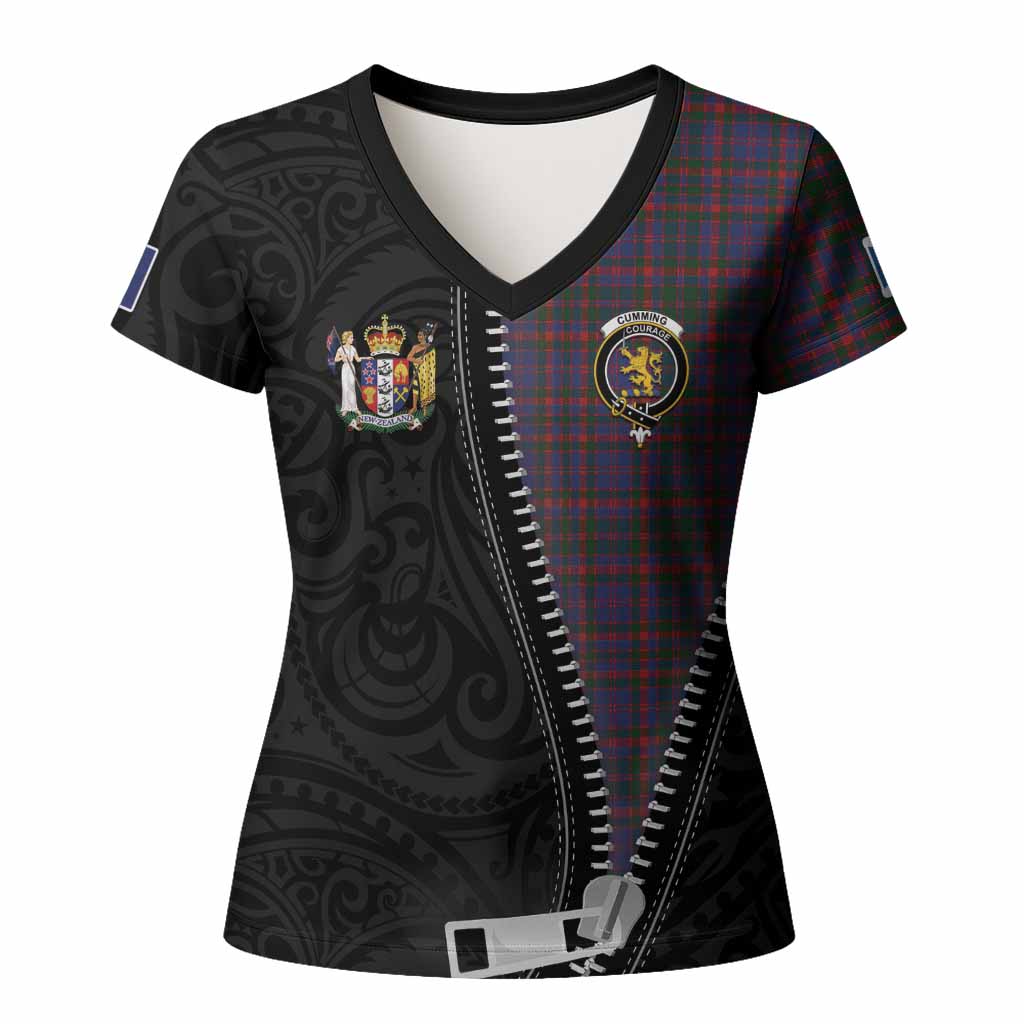Cumming Tartan Women T shirt New Zealand Pattern Unique Zipper Stylized