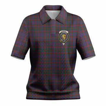 Cumming Tartan Women’s Polo Sweater Top with Family Crest