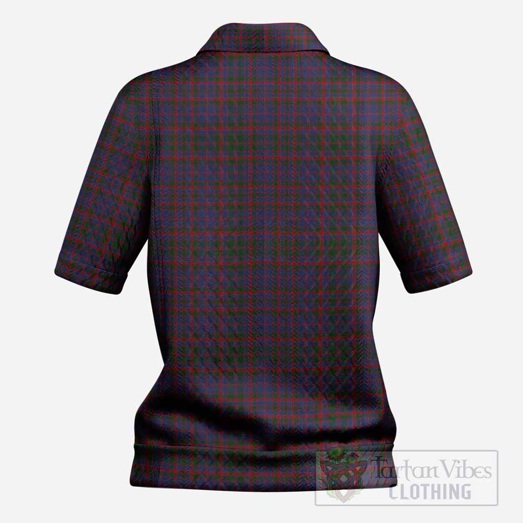 Cumming Tartan Women’s Polo Sweater Top with Family Crest