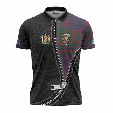 Cumming Tartan Zipper Polo Shirt New Zealand Pattern Unique Zipper Stylized