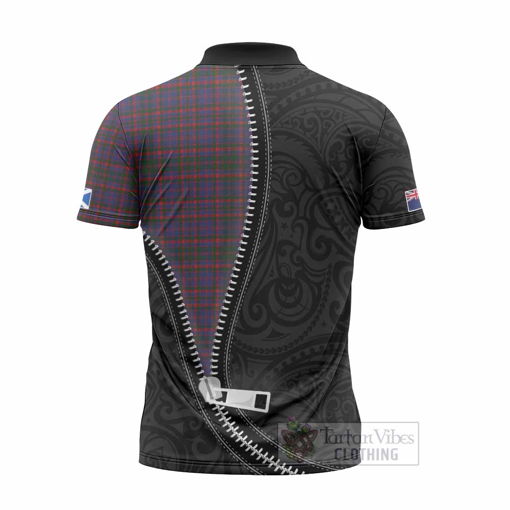 Cumming Tartan Zipper Polo Shirt New Zealand Pattern Unique Zipper Stylized