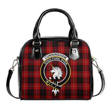 Cunningham Tartan Shoulder Handbags with Family Crest
