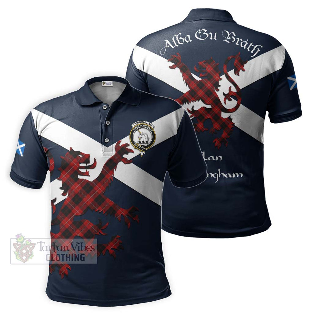Tartan Vibes Clothing Cunningham Tartan Lion Rampant Polo Shirt – Proudly Display Your Heritage with Alba Gu Brath and Clan Name
