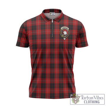 Cunningham Tartan Zipper Polo Shirt with Family Crest