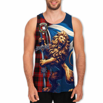 Tartan Vibes Clothing Cunningham Tartan Family Crest Men's Tank Top with Scottish Majestic Lion