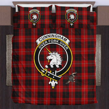 Cunningham Tartan Bedding Set with Family Crest