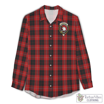 Cunningham Tartan Women's Casual Shirt with Family Crest