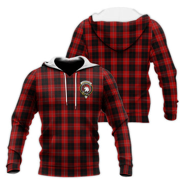 Cunningham Tartan Knitted Hoodie with Family Crest