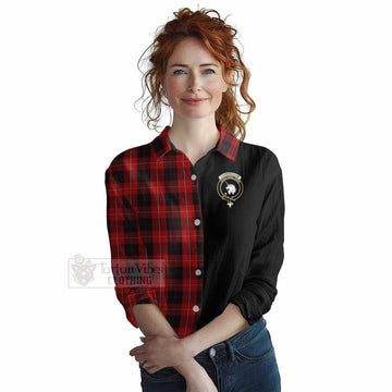 Cunningham Tartan Women's Casual Shirt with Family Crest and Half Of Me Style