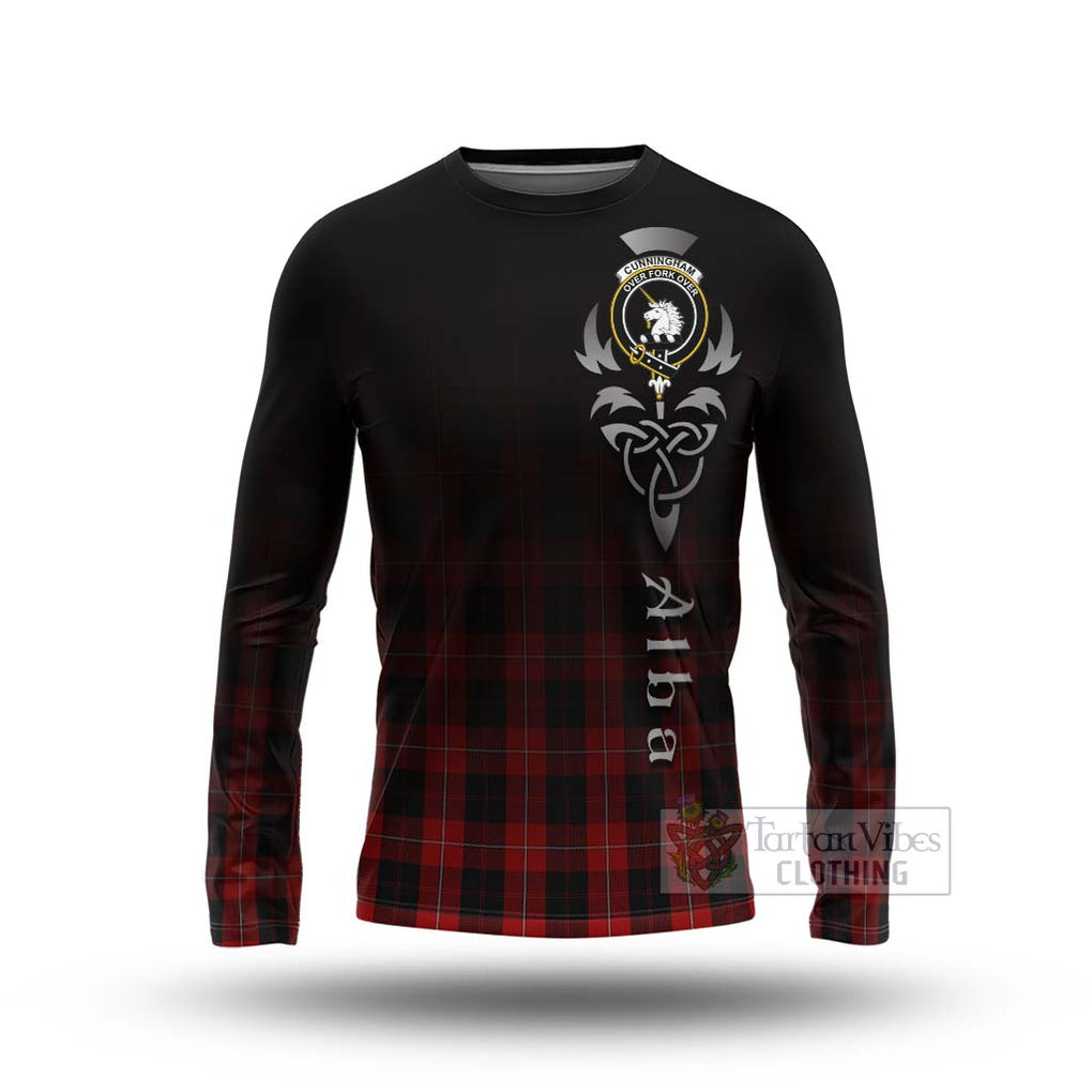 Tartan Vibes Clothing Cunningham Tartan Long Sleeve T-Shirt Featuring Alba Gu Brath Family Crest Celtic Inspired