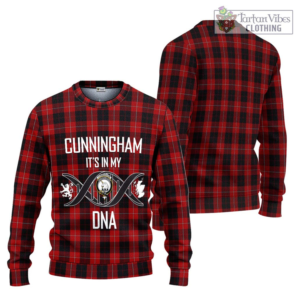 Cunningham Tartan Knitted Sweater with Family Crest DNA In Me Style Unisex - Tartanvibesclothing Shop