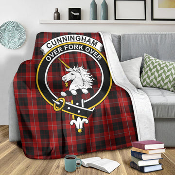 Cunningham Tartan Blanket with Family Crest