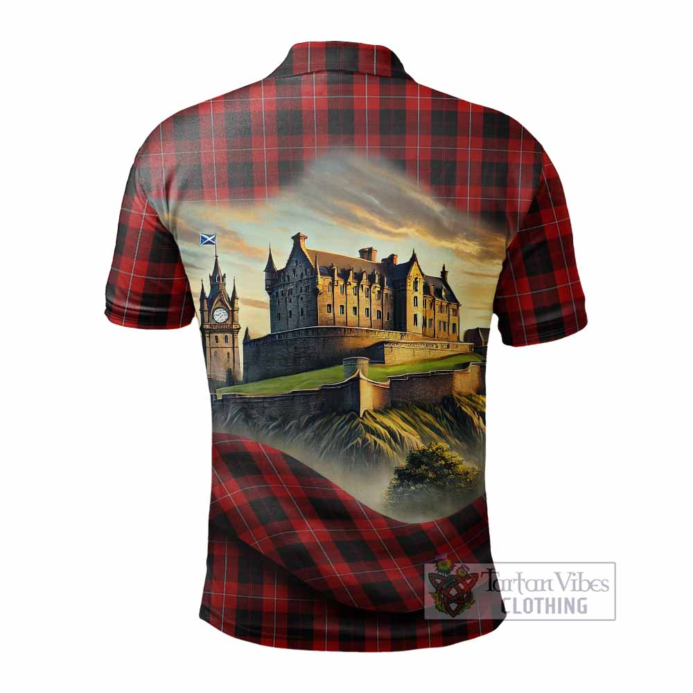 Tartan Vibes Clothing Cunningham Tartan Family Crest Polo Shirt with Scottish Ancient Castle Stype