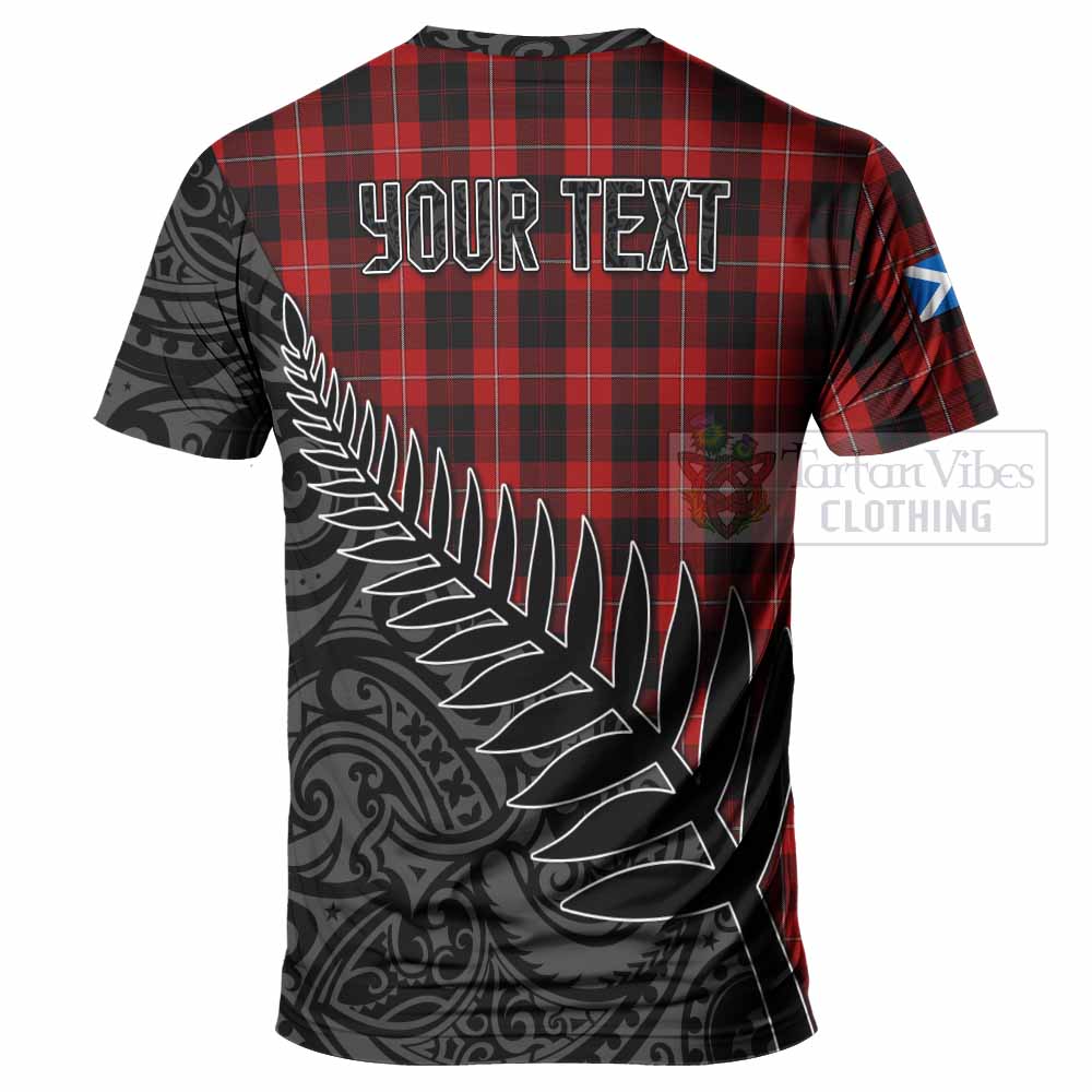 Cunningham Crest Tartan T-Shirt with New Zealand Silver Fern Half Style - Tartan Vibes Clothing