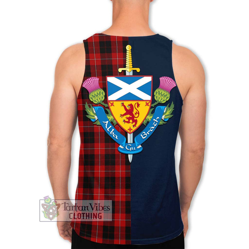 Tartan Vibes Clothing Cunningham Tartan Men's Tank Top with Scottish Lion Royal Arm Half Style