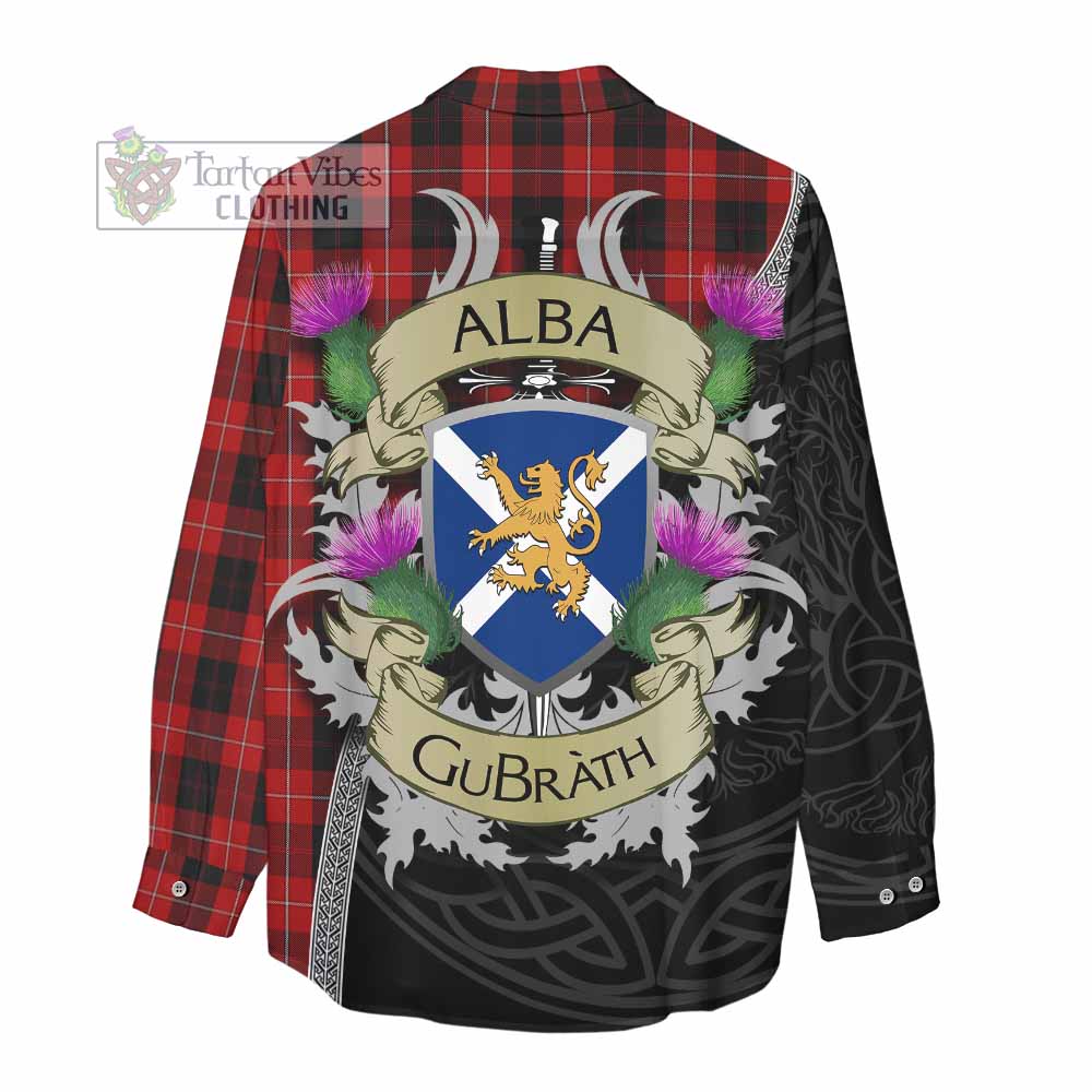 Tartan Vibes Clothing Cunningham Tartan Family Crest Women's Casual Shirt Lion Rampant Royal Thistle Shield Celtic Inspired
