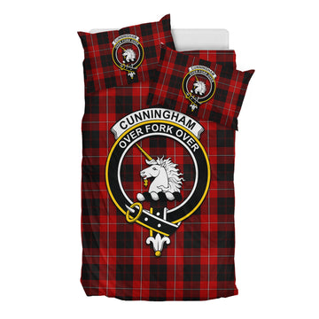 Cunningham Tartan Bedding Set with Family Crest