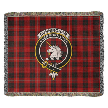 Cunningham Tartan Woven Blanket with Family Crest