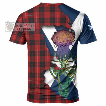Tartan Vibes Clothing Cunningham Tartan Family Crest T-Shirt Scottish Thistle Celtic Inspired