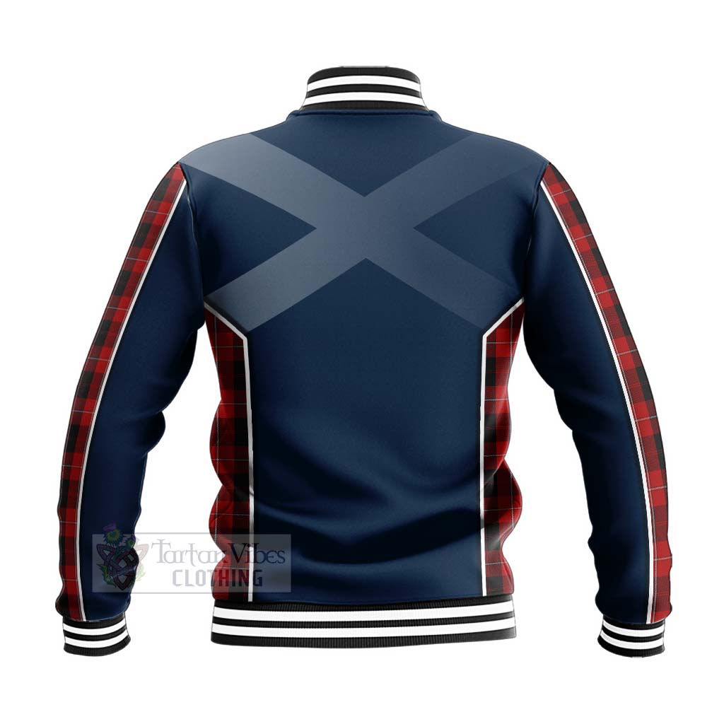 Tartan Vibes Clothing Cunningham Tartan Baseball Jacket with Family Crest and Scottish Thistle Vibes Sport Style