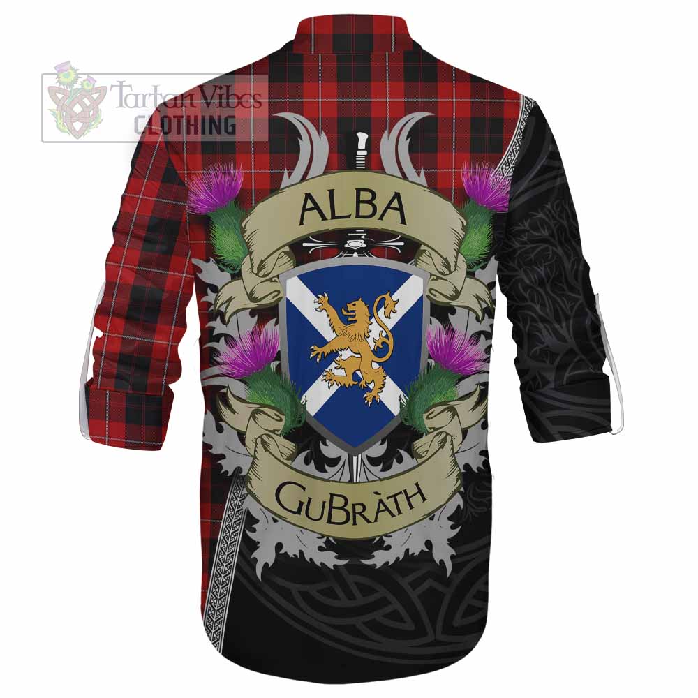Tartan Vibes Clothing Cunningham Tartan Family Crest Ghillie Kilt Shirt Lion Rampant Royal Thistle Shield Celtic Inspired