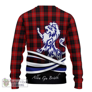 Cunningham Tartan Knitted Sweater with Alba Gu Brath Regal Lion Emblem - Tartanvibesclothing Shop