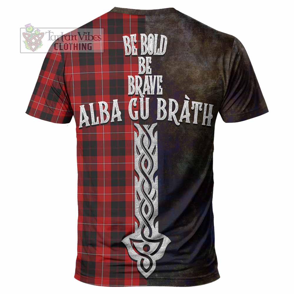 Tartan Vibes Clothing Cunningham Tartan Family Crest T-Shirt Alba Gu Brath Be Brave Lion Ancient Style