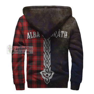 Cunningham Tartan Family Crest Sherpa Hoodie Alba Gu Brath Be Brave Lion Ancient Style