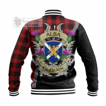 Cunningham Tartan Family Crest Baseball Jacket Lion Rampant Royal Thistle Shield Celtic Inspired