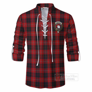 Tartan Vibes Clothing Cunningham Tartan Ghillie Kilt Shirt with Family Crest DNA In Me Style